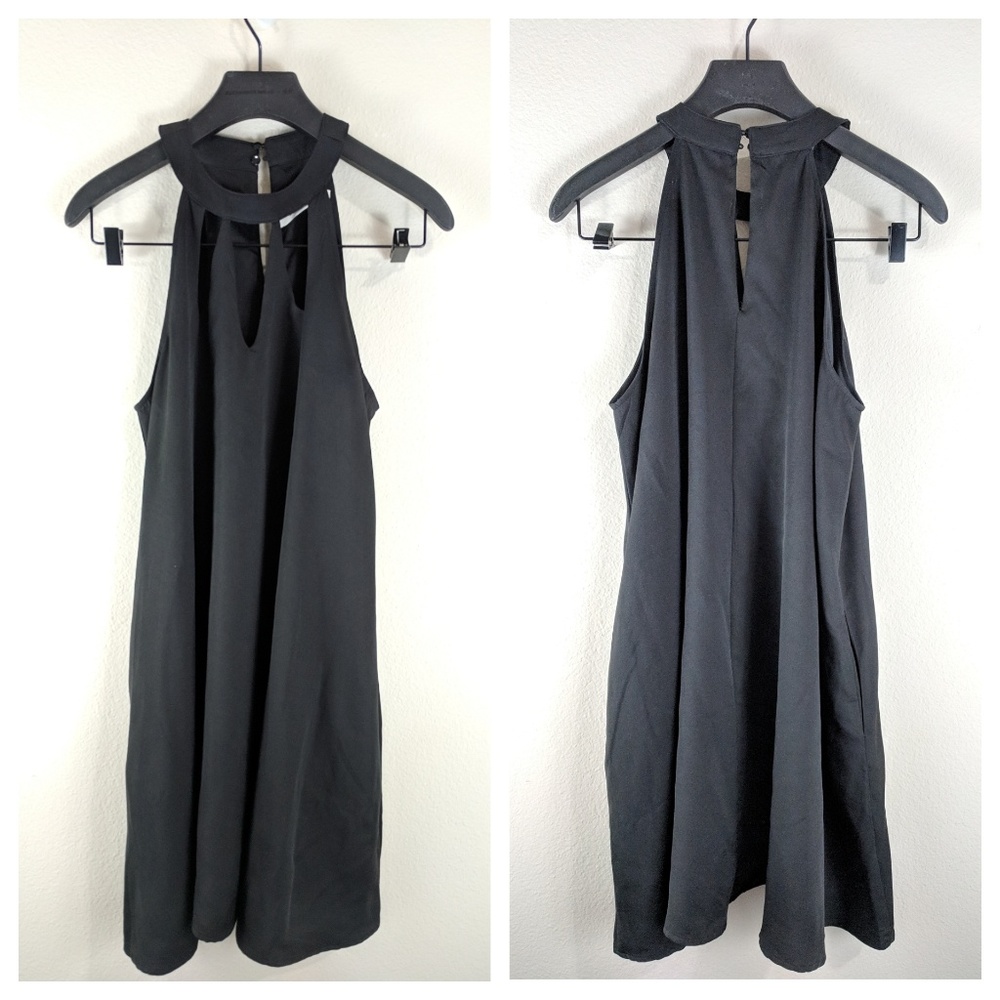 The Impeccable Pig Halter Top Black Lined Dress